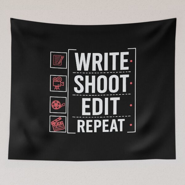 Item preview, Filmmaker Producer Film Director Write Shoot Edit Repeat Movie Production Funny Filmmaking designed and sold by tmerchtrends.