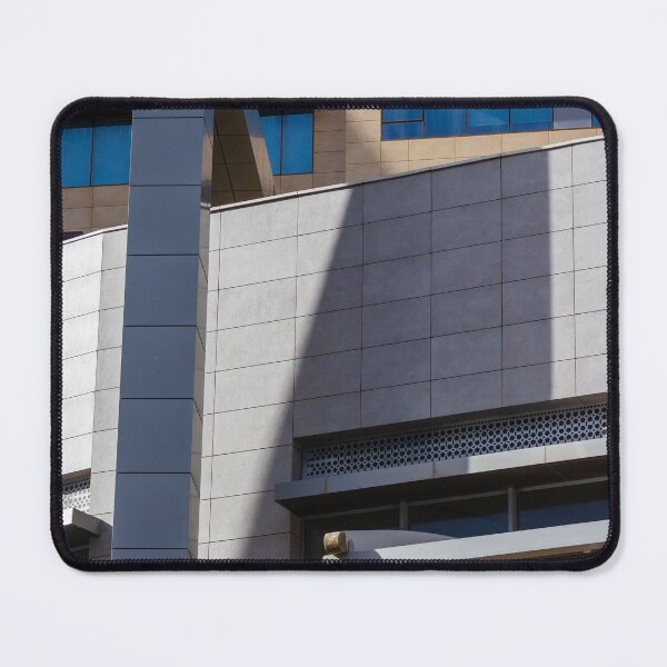 Item preview, Modern Urban Architecture Facade With Blue Windows, Geometric Lines, Light And Shadow Play On Concrete designed and sold by Nmallia.