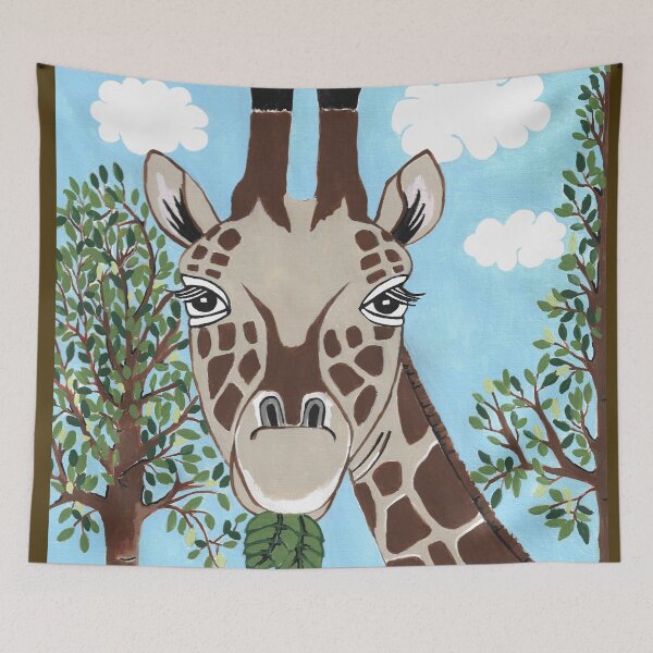Item preview, Cute Giraffe Eating Leaves Painting designed and sold by Sartoris Art.