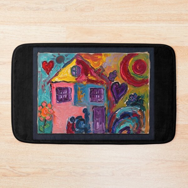 Item preview, Expressionist House Oil Painting – Abstract Colorful Landscape Wall Art Canvas Print designed and sold by SergioMiklos.
