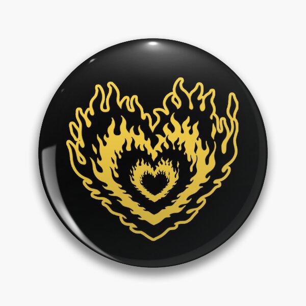 Item preview, Layered Aesthetic Black & Yellow Burning Hearts designed and sold by CamilasPrints.
