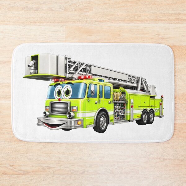Item preview, Snorkel Ladder Fire Truck Lime Green Cartoon designed and sold by Scott Hayes.