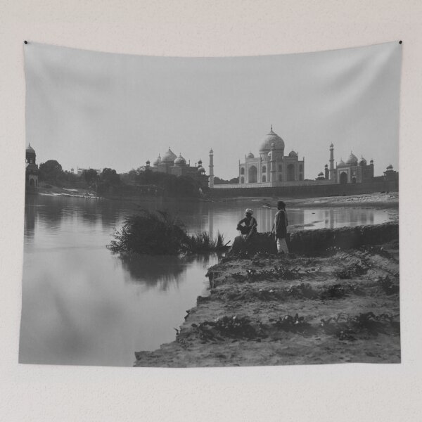 Item preview, Magnificent 1870 vintage Taj Mahal, Agra, from the north vantage point albumen silver print black and white photograph designed and sold by Astrid Arkhangelsky.