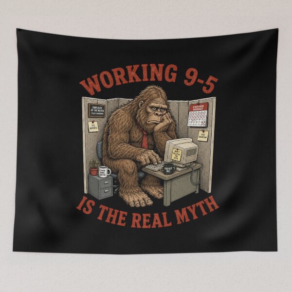 Item preview, Funny Bigfoot Office Cubicle Retro Vintage Work Meme designed and sold by W&RParadise.