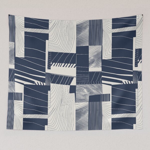 Item preview, Navy Blue Modern Abstract Geometric Pattern designed and sold by Aniko Tulipan.