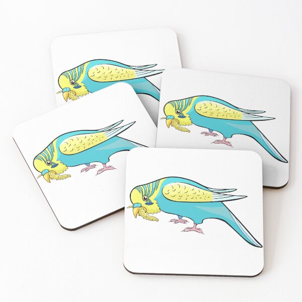 Item preview, Cute Budgie with Twig in Beak Art designed and sold by OrPolly.