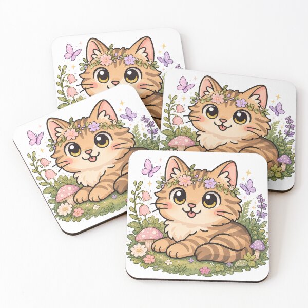 Item preview, Cat in garden designed and sold by Kitty-and-Cat.