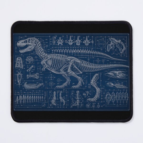 Item preview, T-Rex Blueprint | Engineering Dinosaur Patent Art Print designed and sold by GSizzle1.