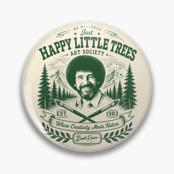 Item preview, Happy Little Trees Bob Ross Vintage Nature Engraving Art designed and sold by karamram.