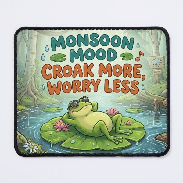 Item preview, Monsoon Mood Croak More Worry Less Frog Art designed and sold by Safe Haven Pets.