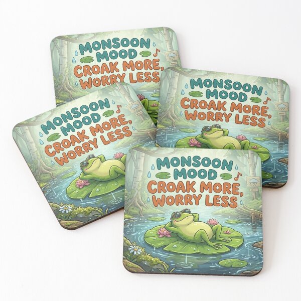 Item preview, Monsoon Mood Croak More Worry Less Frog Art designed and sold by Safe Haven Pets.