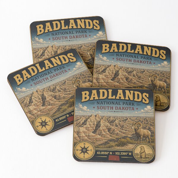 Item preview, Badlands National Park Vintage Travel Sticker | South Dakota Badlands Adventure designed and sold by naturalsurvival.