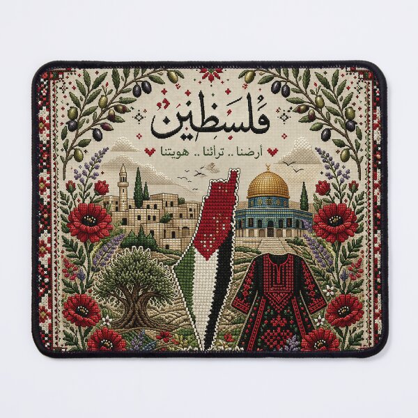 Item preview, Traditional Palestinian Tatreez Pattern | Folk Embroidery Cross Stitch Art designed and sold by BrainCurves.