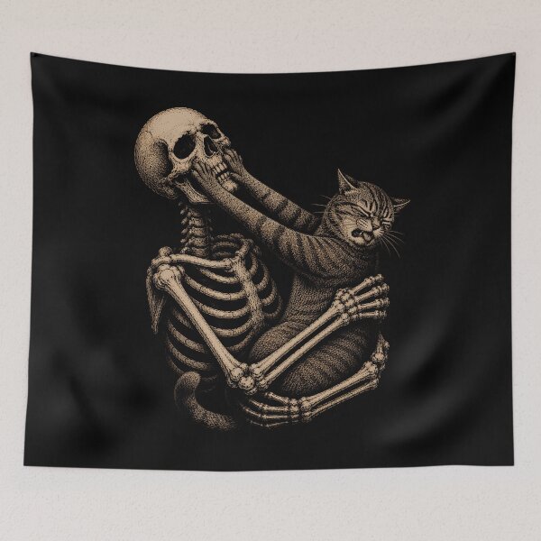 Item preview, Funny skeleton cat lover design for pet enthusiasts halloween designed and sold by rafaeltto.