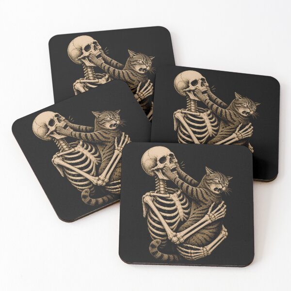 Item preview, Skeleton and Cat Embrace Design Halloween designed and sold by rafaeltto.