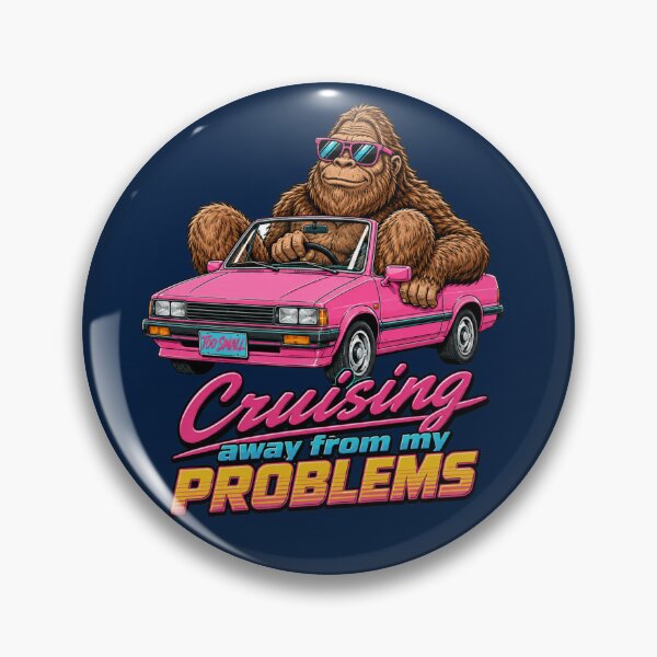 Artikelvorschau, Lustiges Bigfoot-Meme im pinken Cabrio (Retro 80er) entworfen und verkauft von W&RParadise.