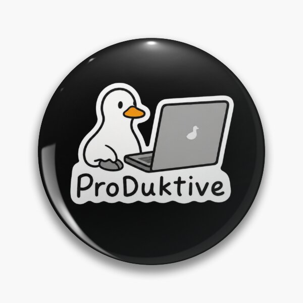 Item preview, ProDuktive Cute Duck Working on Laptop - Funny Office and Work Design designed and sold by jeshands.