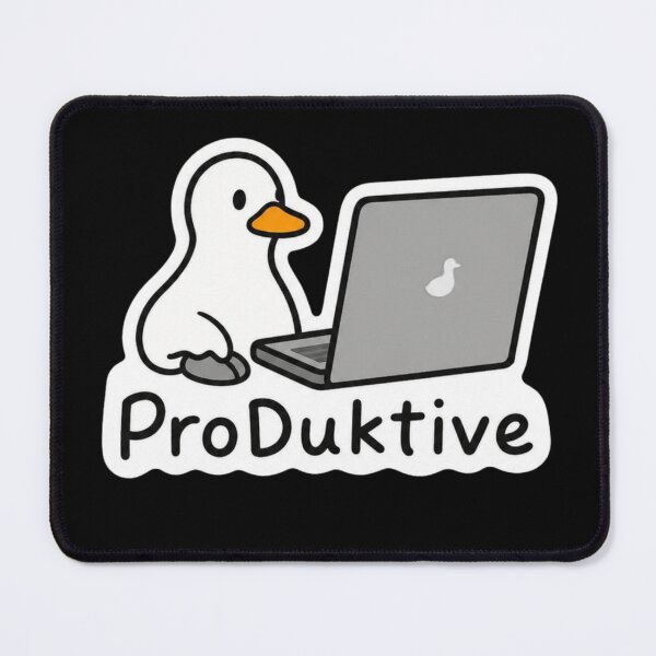 Item preview, ProDuktive Cute Duck Working on Laptop - Funny Office and Work Design designed and sold by jeshands.