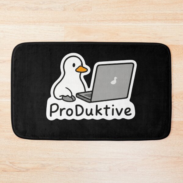 Item preview, ProDuktive Cute Duck Working on Laptop - Funny Office and Work Design designed and sold by jeshands.