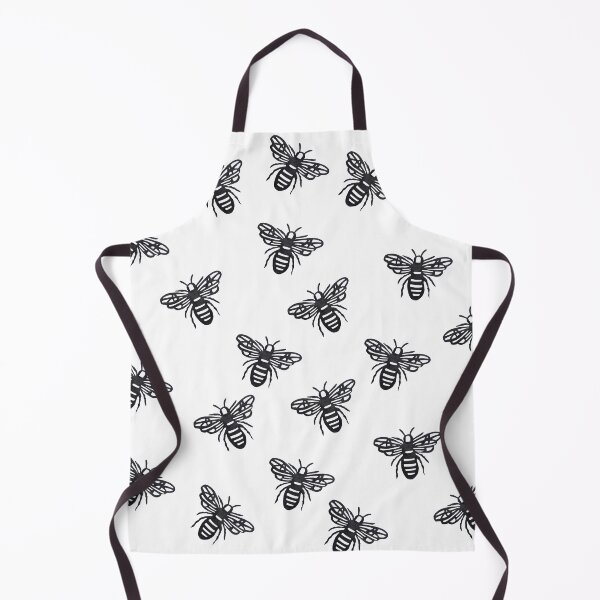 Item preview, Stylized Bees Pattern - Black Ink Insect Drawing designed and sold by BlackNordicLines.
