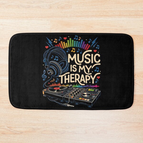 Item preview, Music Is My Therapy Quote, DJ Headphones & Soundwave Graphic for Music Lovers designed and sold by digijob.