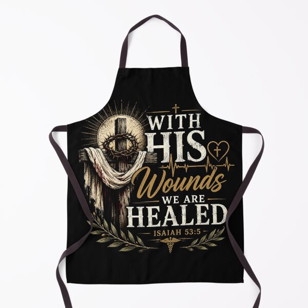 Item preview, Isaiah 53:5,"With his wounds we are healed."Christian Medical Art | Bible Verse for Doctors Nurses | Faith Healthcare Gift designed and sold by Obinne.