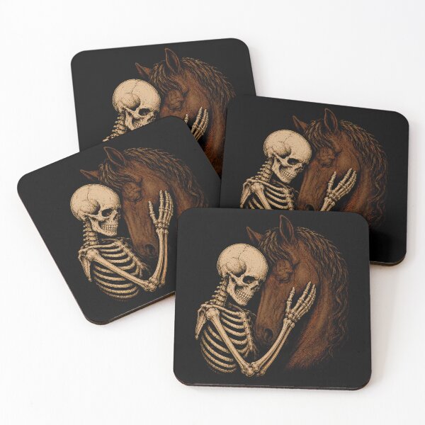 Item preview, Skeleton and Horse Embrace Halloween Art designed and sold by rafaeltto.