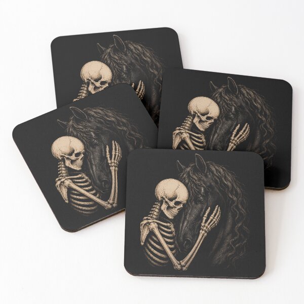 Item preview, Skeleton Embracing a Horse Illustration Halloween designed and sold by rafaeltto.