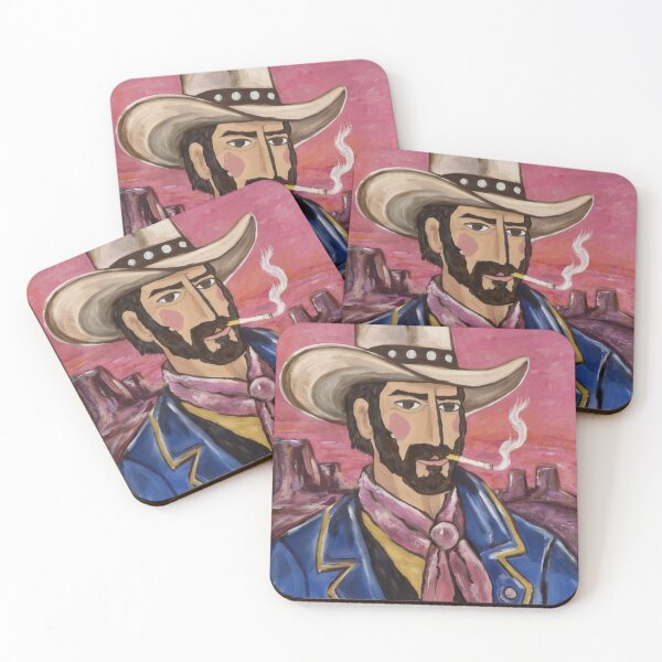 Item preview, Smoking Cowboy at Sunset (Smooth) designed and sold by VincentMichaelDesigns.