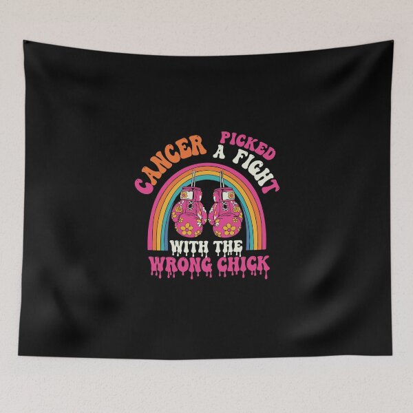 Item preview, Cancer Picked A Fight With The Wrong Chick Cancer Awareness Female Warrior Survivor designed and sold by PopStars1993.
