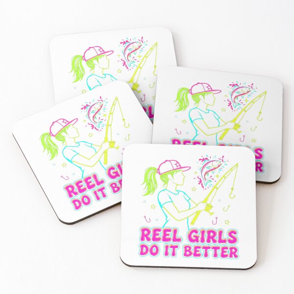 Item preview, Reel Girls Do It Better - Neon Fishing Girl Funny Fisherwoman designed and sold by PrettyCrypt.