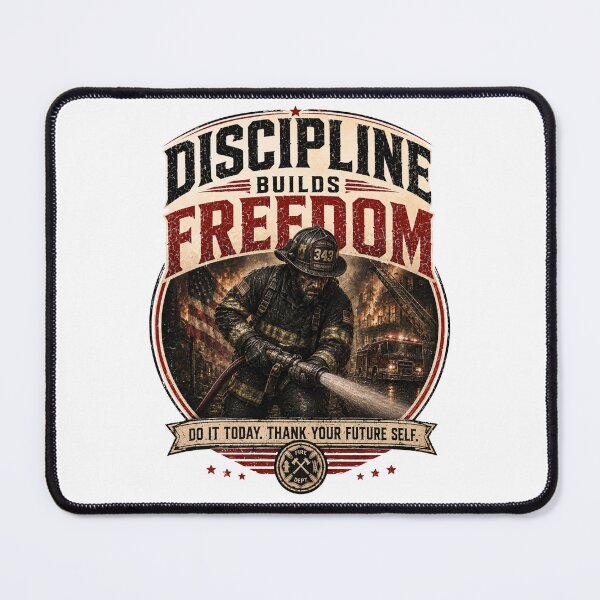 Item preview, Discipline Builds Freedom - Vintage Firefighter Motivation T-Shirt designed and sold by DomKo10.