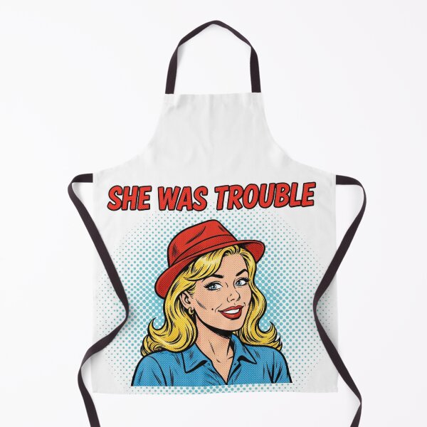 Item preview, She Was Trouble Pop Art - Comic Femme Fatale Blue Shirt designed and sold by Sylwka447.