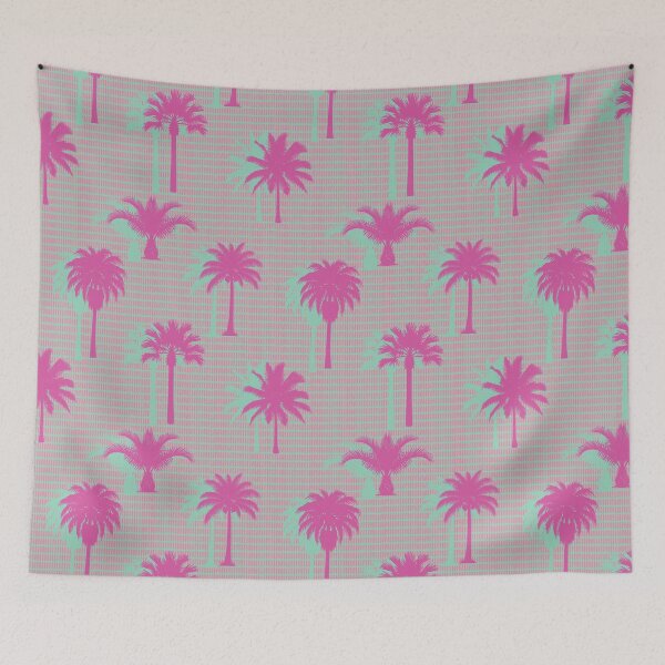 Item preview, Retro Hot Pink Tropical Palms Seamless Pattern designed and sold by MammothArt.