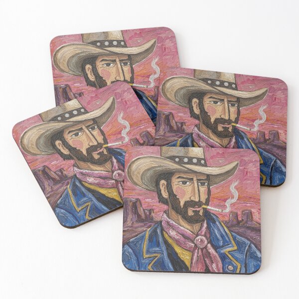Item preview, Smoking Cowboy at Sunset designed and sold by VincentMichaelDesigns.