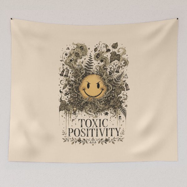 Item preview, Toxic Positivity Evil Smiley Face Dark Botanical designed and sold by WillCraftx.