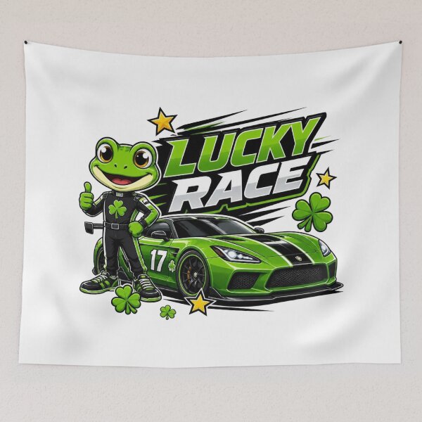 Item preview, Lucky Race Cute Racing Graphic PNG | Original Kawaii Sports Car Mascot Sticker | Retro Streetwear Automotive Design designed and sold by Stylestickers55.