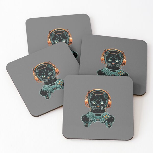 Item preview, Black Cat Gamer Video Game Player Feline designed and sold by SofiBlair.