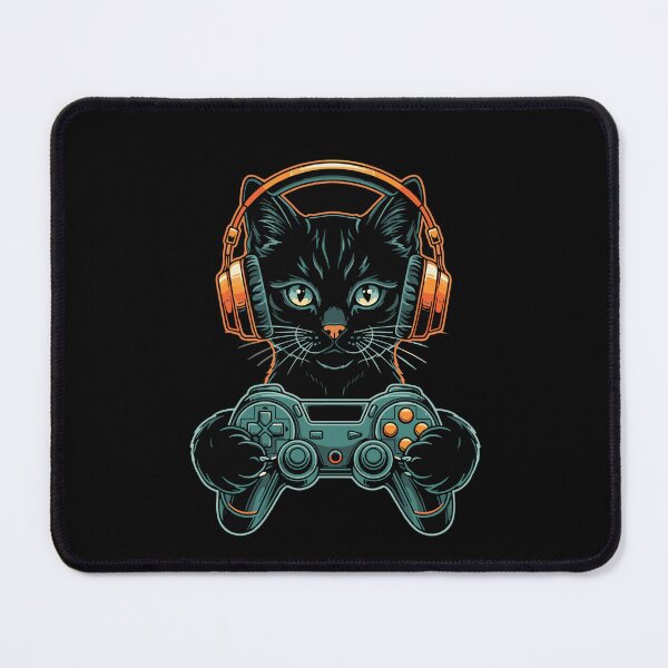 Item preview, Black Cat Gamer Video Game Player Feline designed and sold by SofiBlair.