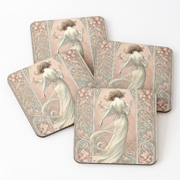 Artikelvorschau, Jugendstil-Druck einer Frau entworfen und verkauft von PinUpPizzazz.