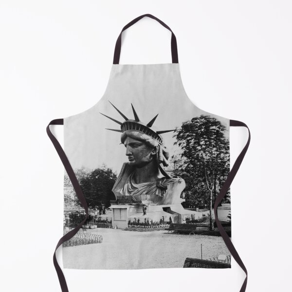 Item preview, Head of the Statue of Liberty on display in a park in Paris before assembly vintage fine art black and white photograph circa 1883 designed and sold by Astrid Arkhangelsky.
