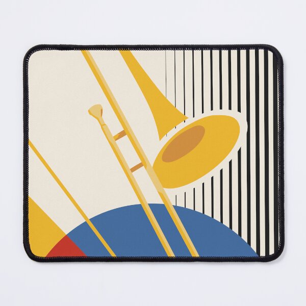 Item preview, Minimalist Bauhaus Trombone | Mid-Century Modern Jazz Print | Geometric Brass Instrument Art | Abstract Music Print designed and sold by Studio pod Burom.