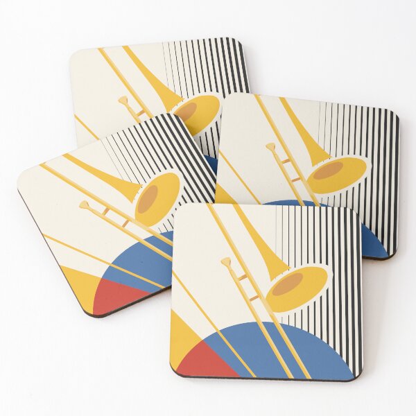 Item preview, Minimalist Bauhaus Trombone | Mid-Century Modern Jazz Print | Geometric Brass Instrument Art | Abstract Music Print designed and sold by Studio pod Burom.