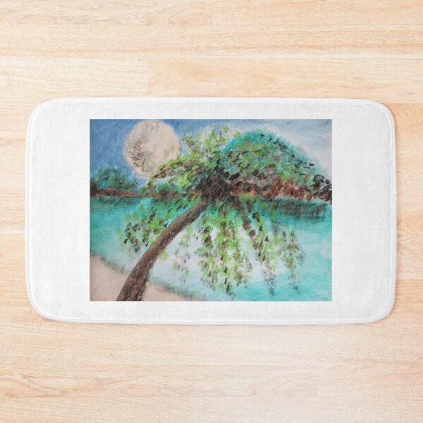 Item preview, Tropical Sea with Palm Tree designed and sold by Aquamarineelle.