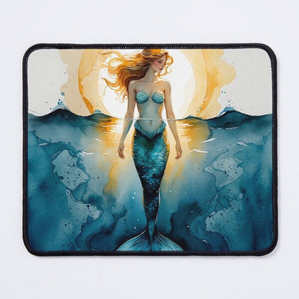 Item preview, Above & Below the Surface – Sunset Mermaid Watercolor Art Tee | Artistic Ocean Design designed and sold by SIGNAL & BLOOM.