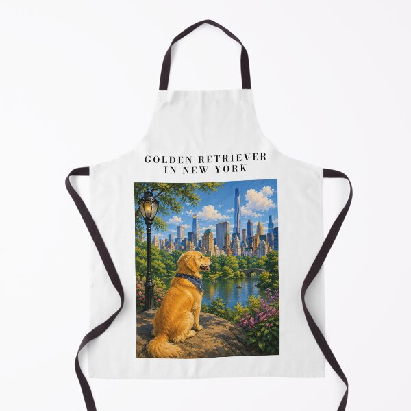 Item preview, Golden Retriever looking at the skyline from Central Park designed and sold by Nomad-Paws.