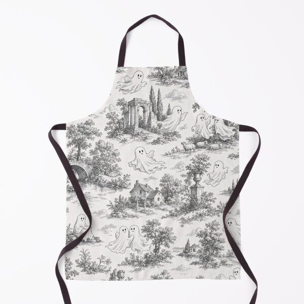 Item preview, Vintage Ghost Toile De Jouy Spooky Cottage Repeat designed and sold by StickyGuys.