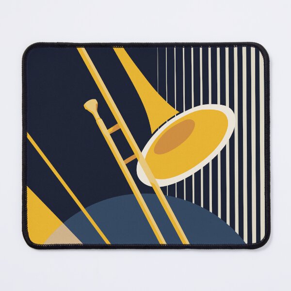 Item preview, Minimalist Bauhaus Trombone Print | Mid-Century Modern Jazz Art | Abstract Brass Instrument Geometric Print | Music Lover Gift designed and sold by Studio pod Burom.