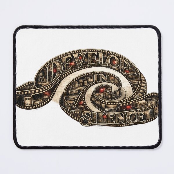 Item preview, Develop in Silence | Spiral Darkroom Typography Artwork designed and sold by Golden Era Studio.