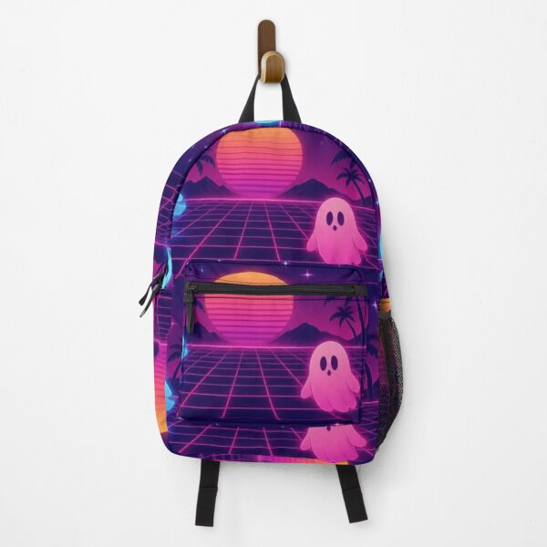 Item preview, Retro Halloween Ghost Sunset Grid Vaporwave Pattern designed and sold by StickyGuys.
